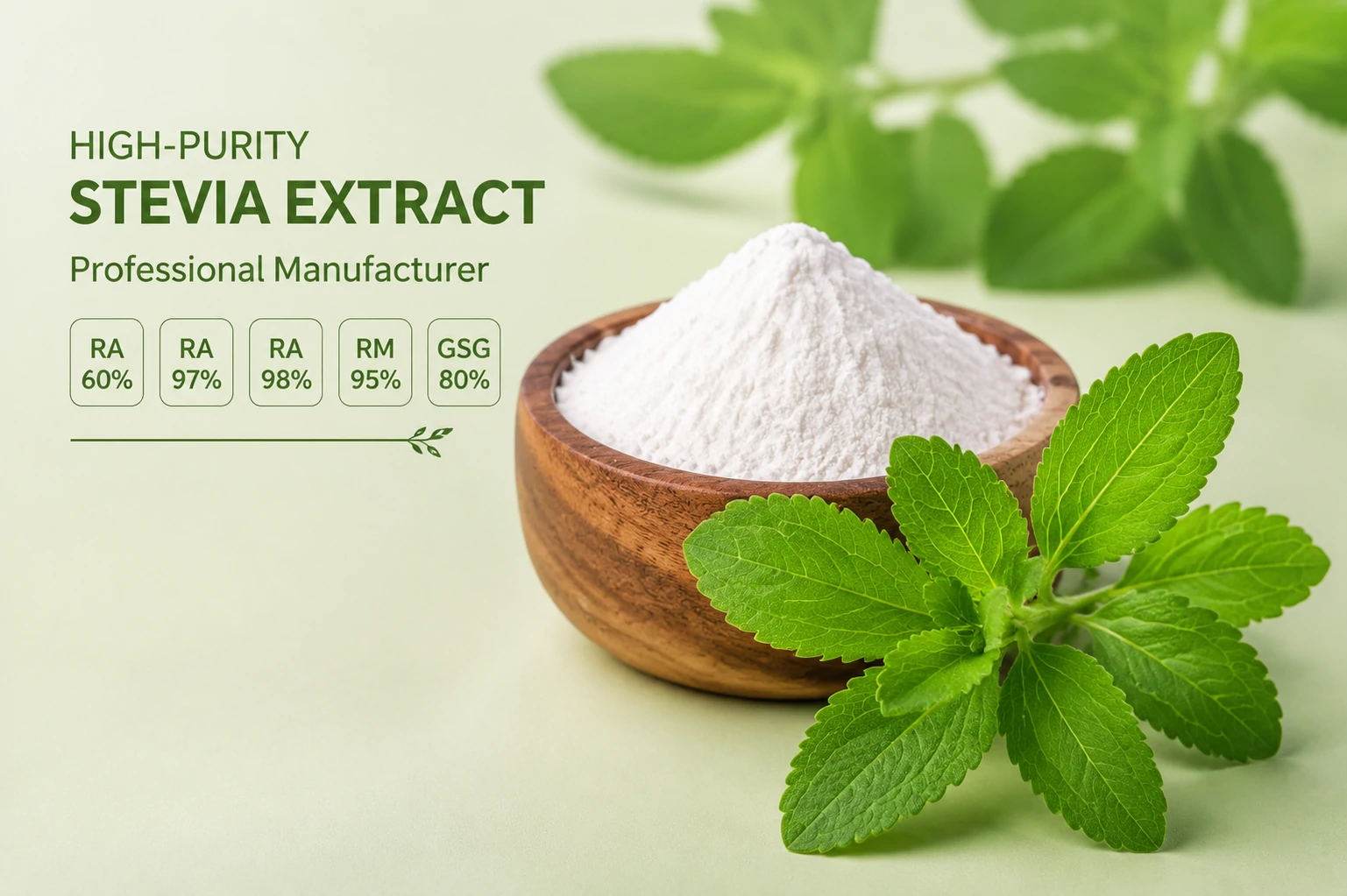 High-Purity Stevia Extract Grades: RA, RM & GSG